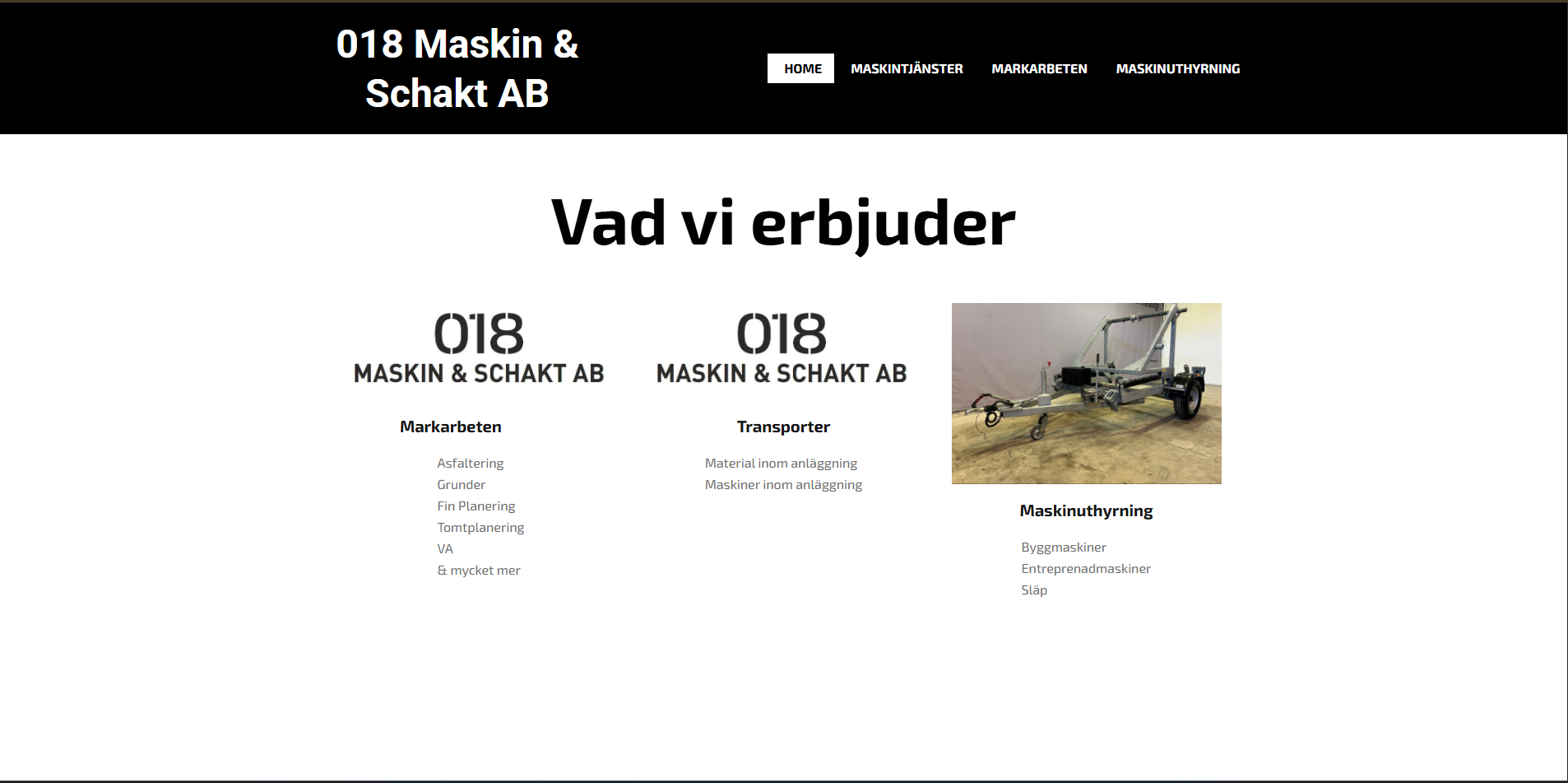 Hemsidan före